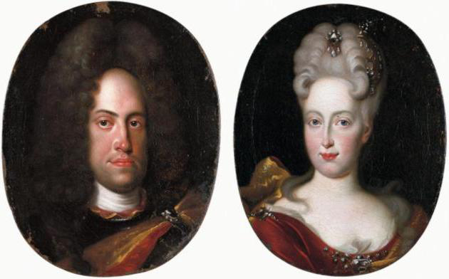 Johann Wilhelm von Neuburg with his wife Anna Maria Luisa de